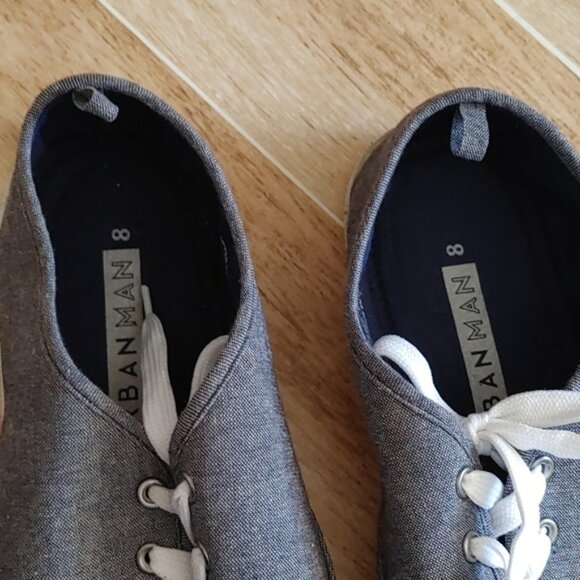 URBAN MAN blue canva lace sneakers canvas shoes size 8 - Picture 3 of 8